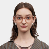 Delilah Square Beige Frame Eyeglasses for Women| ZEELOOL