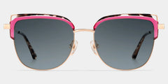 Samson Pink Square Glasses With Tortoiseshell Color-Block Design