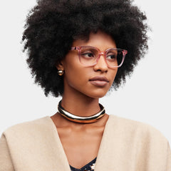 Freya Pink Frame Glasses with Square Frame Online | ZEELOOL