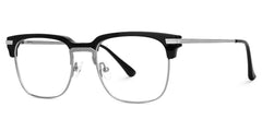 Boyde Black Eyeglasses with Browline Design