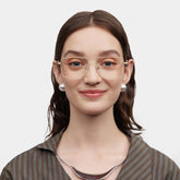 Geometric Gold pattern Eyeglasses- Felicity Metal Frame Glasses