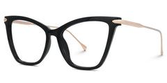 Hilary Butterfly Black Eyeglasses with Oversized Frames