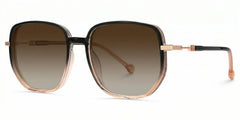 Joana Black and Beige Glasses in Geometric Wide Frame Design