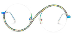 Women's Half Frame Glasses With Diamonds