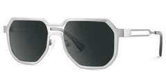 Men's Geometric Sunglasses in Silver Color