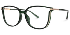 Rodz Square Dark-Green Frame Glasses | Zeelool