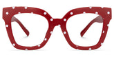 Malcolm Square Red Polka Dot Frame Gglasses | Zeelool
