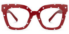 Malcolm Square Red Polka Dot Frame Gglasses | Zeelool