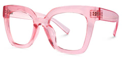 Malcolm Pink Translucent Glasses with Square Frames