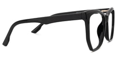 Libby Geometric Black Eyeglasses with Smooth Frames