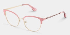 Lacey Pink Matte Frame Glasses with Browline Frame Online | ZEELOOL