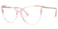 Yomary Pink Perspex Glasses with Cat-Eye Frames