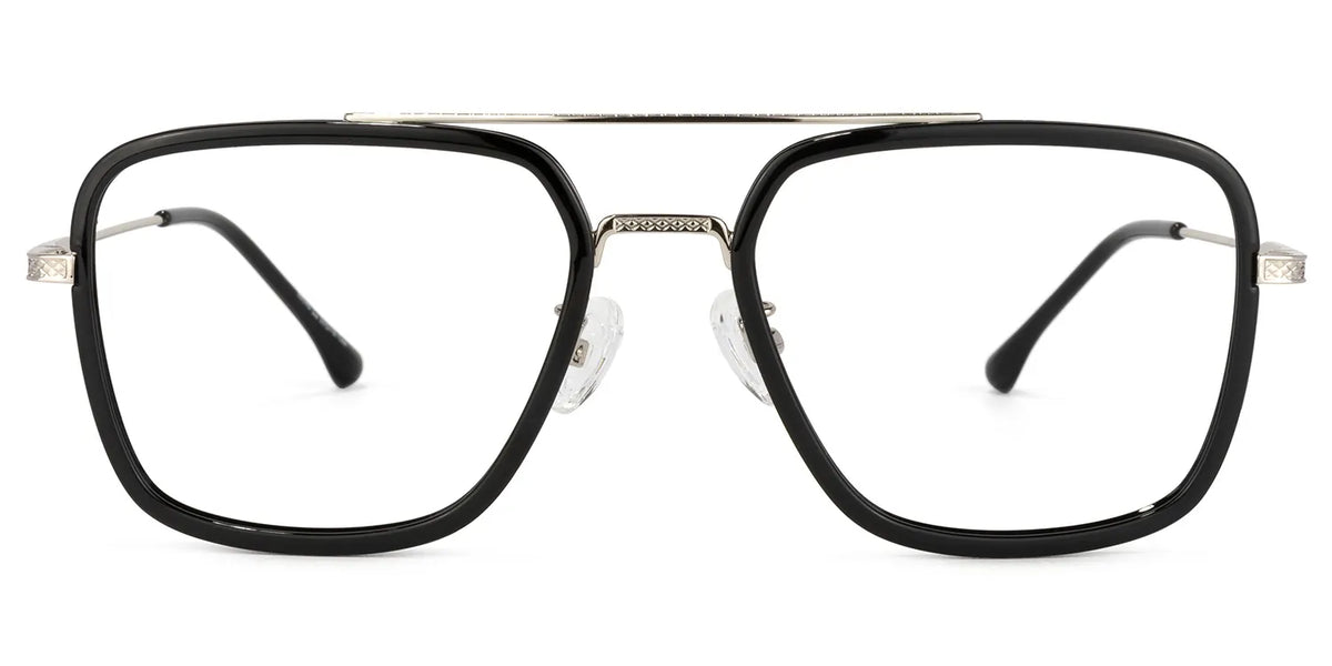 Nayeli Aviator Black-Silver Glasses | Zeelool Glasses