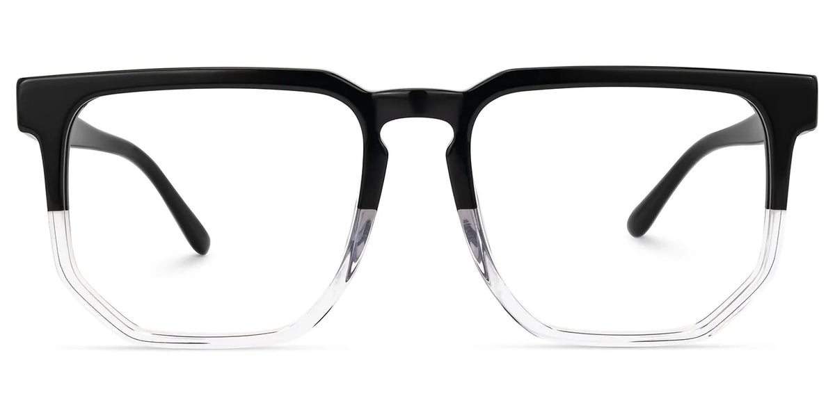 Matherne Square Glasses and Black-Clear Frames