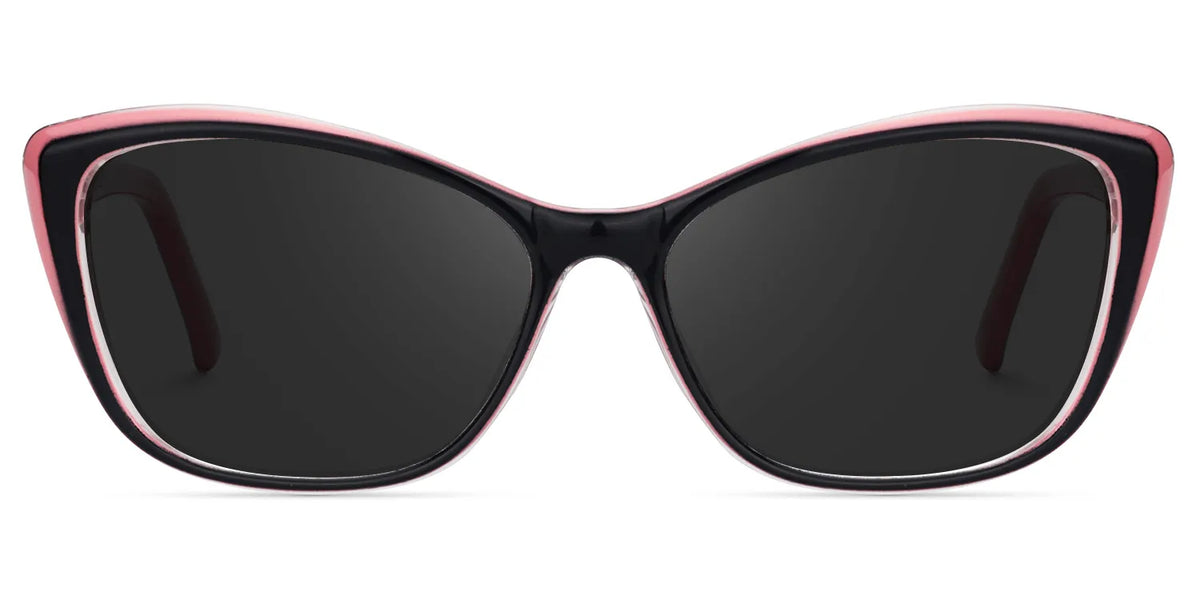 Fidelia Cat Eye Black Sunglasses and Pink Edge