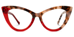 Maxine Cateye Red Glasses with Narrow Frame