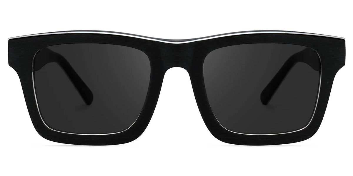Rectangle Frosted Black Glasses