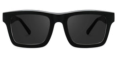 Rectangle Frosted Black Glasses