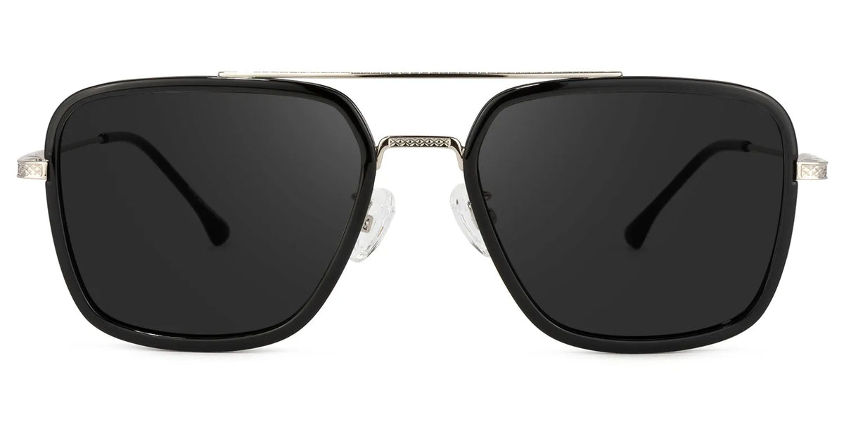 Nayeli Aviator Black-Silver Sunglasses | Zeelool Glasses