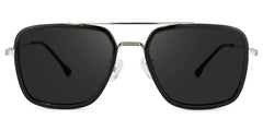 Nayeli Aviator Black-Silver Sunglasses | Zeelool Glasses