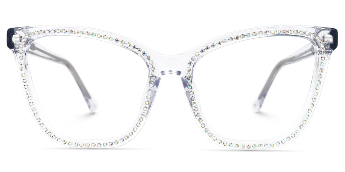 Goswami Square Clear Eyeglasses with Diamonds