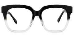 Xion Square Black to Clear Gradient Glasses Ombre Frames