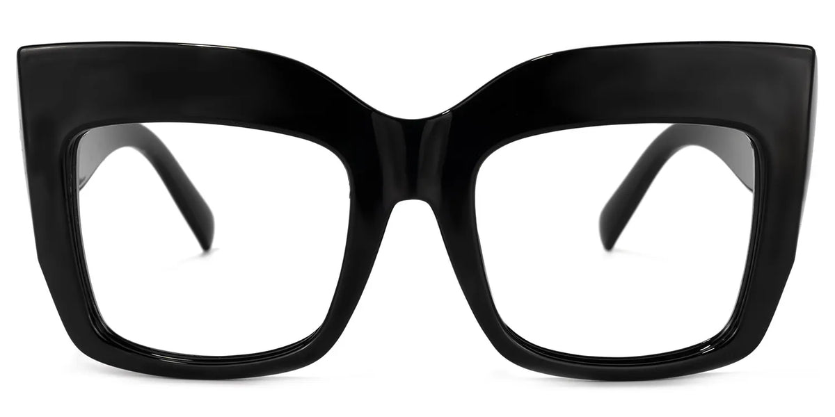 Alberta Cat Eye Black Oversized Thick Frame Glasses