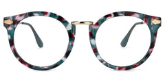 Quentina Round Blue Floral Frame Glasses | Zeelool