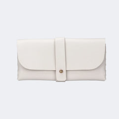 Acc-05 White Man-made Leather Box, Glasses Pocket