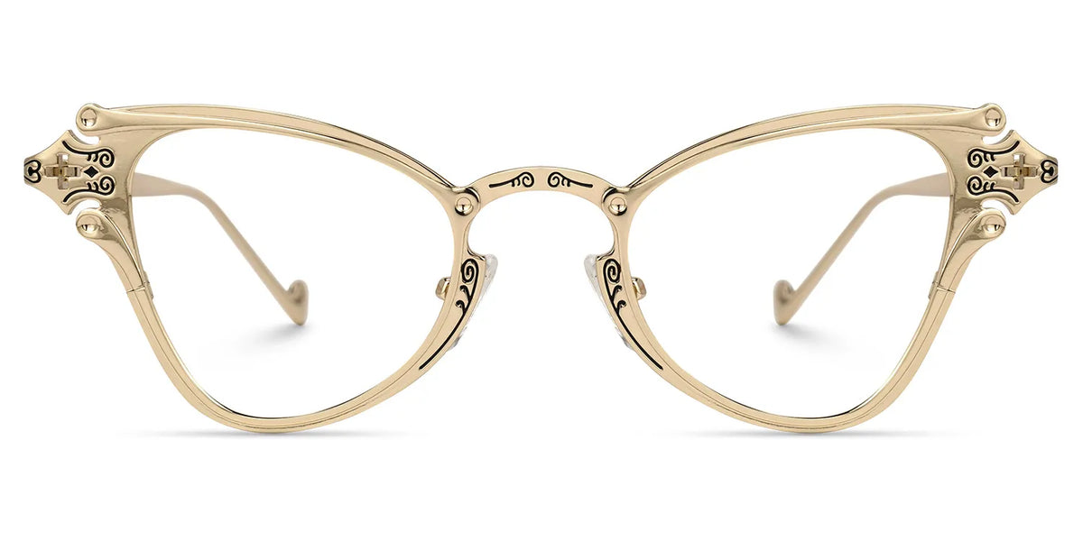 Marimar Geometric Gold Eyeglasses and Metal Frames