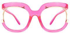 Darice Pink Round Transparent Semi-Frame Glasses | Zeelool