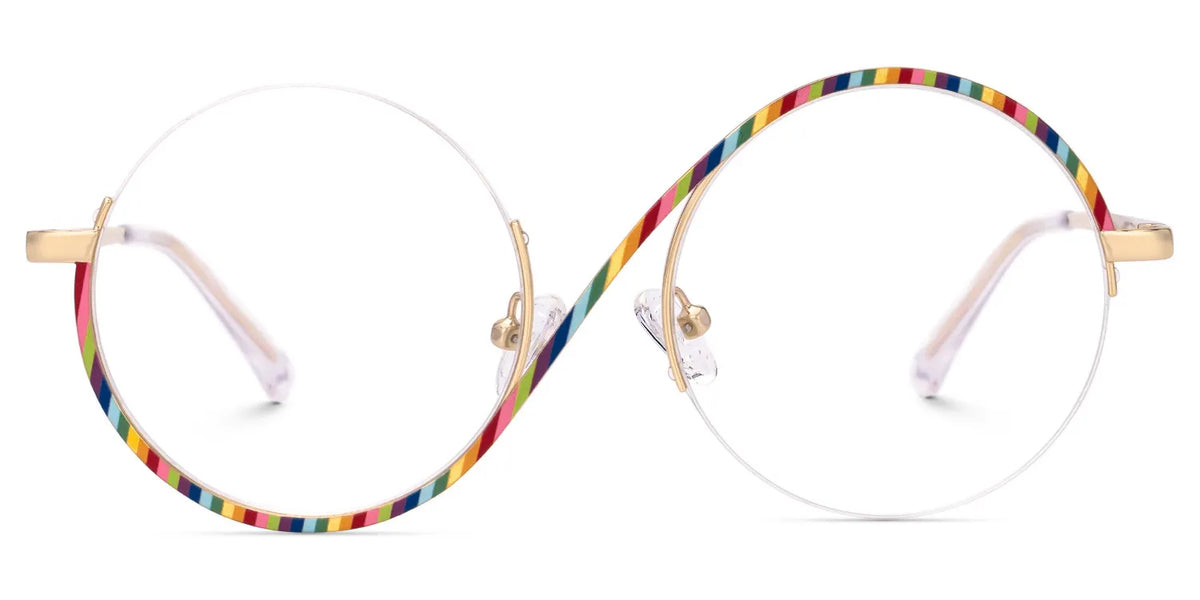 Flozif Round Rainbow Glasses in Semi-Rim  | Zeelool