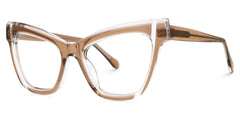 Saucie Light Brown Cat eye Frame Glasses | Zeelool