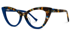 Maxine Cateye Eyeglasses with Blue-Tortoise Frames