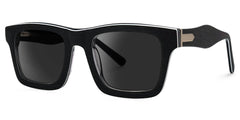 Rectangle Frosted Black Glasses