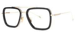 Gifford Aviator Black Frame Glasses with Gold Trim