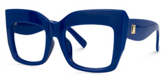 Alberta Cat Eye Blue Eyeglasses and Wide Frames