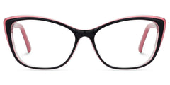 Fidelia Cat Eye Black and Pink Frame Glasses | Zeelool