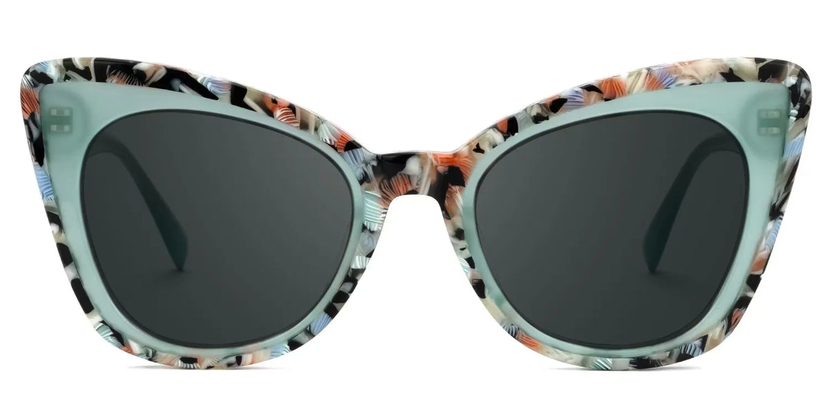 Dunkley Designer Sunglasses in Cateye Green Frame