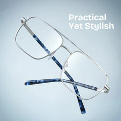Iris Silver Frame Glasses with Aviator Frame Online | ZEELOOL