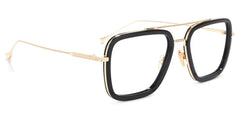 Gifford Aviator Black Frame Glasses with Gold Trim