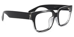 Colin Rectangle Black Chunky Frame Glasses for Men