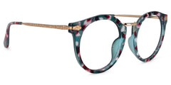 Quentina Round Blue Floral Frame Glasses | Zeelool
