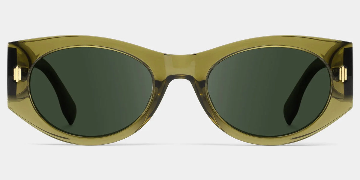 Reina green Frame Polarized Sunglasses with geometric Style Online | ZEELOOL