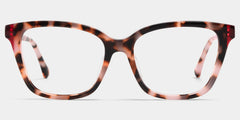 Lena Square Pink Tortoise Frame Eyeglasses for Woman| ZEELOOL