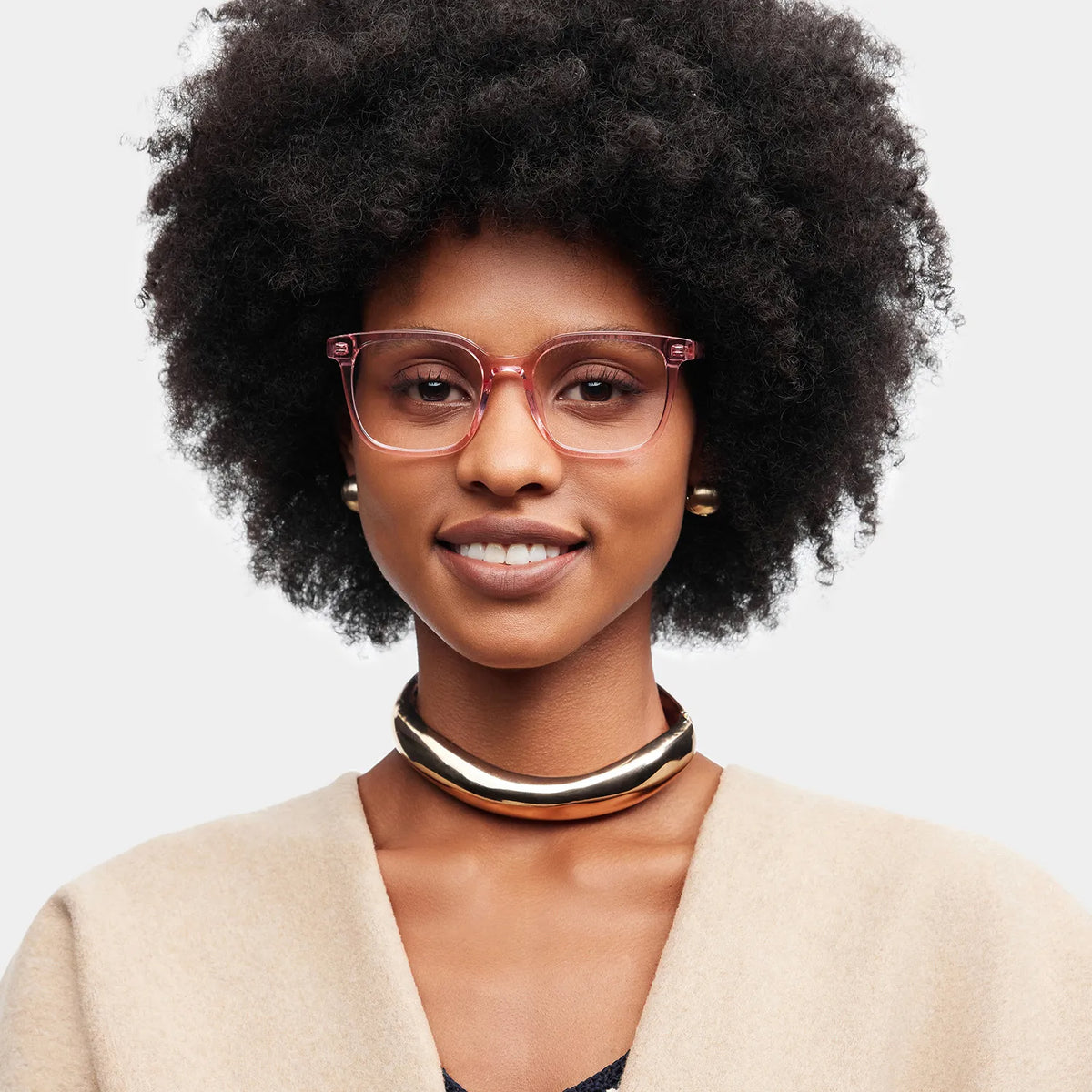Freya Pink Frame Glasses with Square Frame Online | ZEELOOL