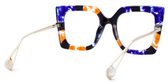 Qatar Square Blue/Black Eyeglasses & Floral Thick Frames