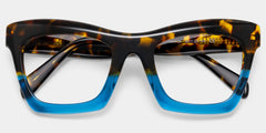 Benitez Square Blue-Tortoise Frame Glasses | Zeelool