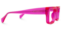 Glaucia Square Eyeglasses with Bright-Pink Frame