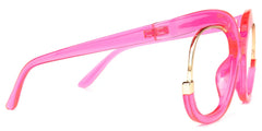Darice Pink Round Transparent Semi-Frame Glasses | Zeelool